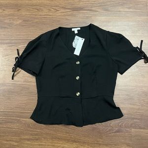 NWT Topshop cropped babydoll top. Size 8